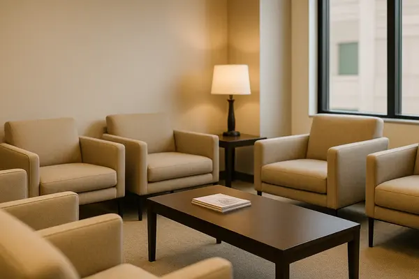 the waiting area of a law firm the waiting area of a law firm